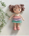 handgemachtes Bio-Häkelpuppe Rosé, Amigurumi Puppe