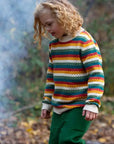 Strickpullover mit Wabenmuster in Regenbogenfarben