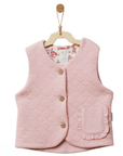 3-teiliges Baby-Set mit Steppweste, Shirt & Blumenhose