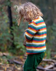 Strickpullover mit Wabenmuster in Regenbogenfarben