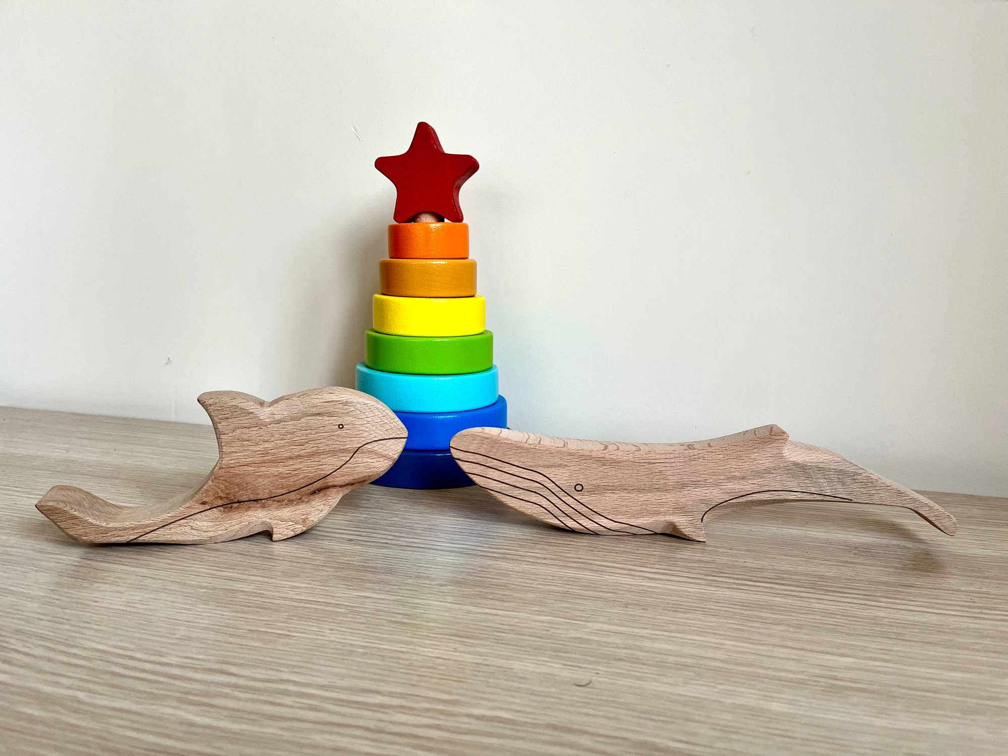 7-teiliges Holzspielzeug-Set, Meerestier-Figuren