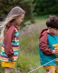 Waterproof kids rain jacket made from recycled material