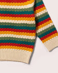 Strickpullover mit Wabenmuster in Regenbogenfarben