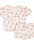 Ensemble T-shirt et short en coton bio - Seashells