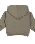 Sweat à capuche Henley en polaire bio - Olive