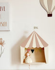 Zirkuskiste aus Holz Vintage Rosa