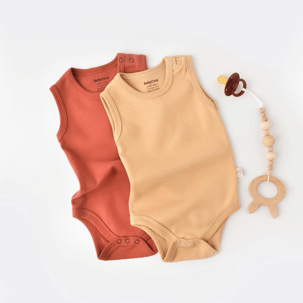 Body aus Bio-Baumwolle – 2er-Pack- Cinnamon/Mustard - Cheeky Nomads