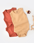 Body aus Bio-Baumwolle – 2er-Pack- Cinnamon/Mustard - Cheeky Nomads