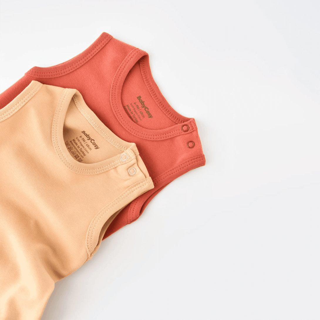 Body aus Bio-Baumwolle – 2er-Pack- Cinnamon/Mustard - Cheeky Nomads