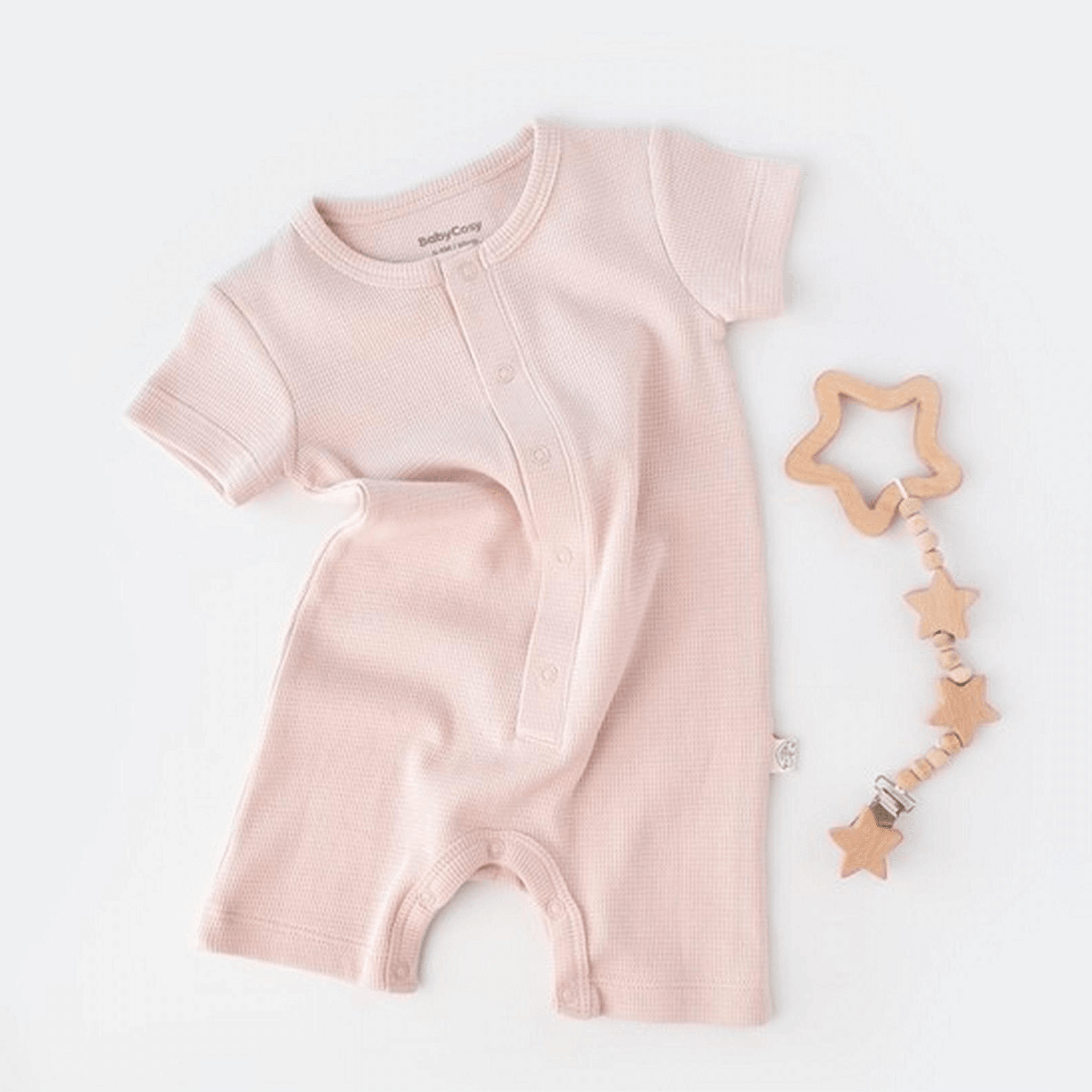 Kurzarm-Strampler aus Bio-Baumwolle - Rosa - Cheeky Nomads