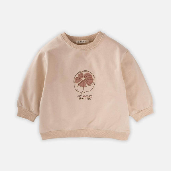Fruit Embroidered Sweatshirt- Sand - Cheeky Nomads