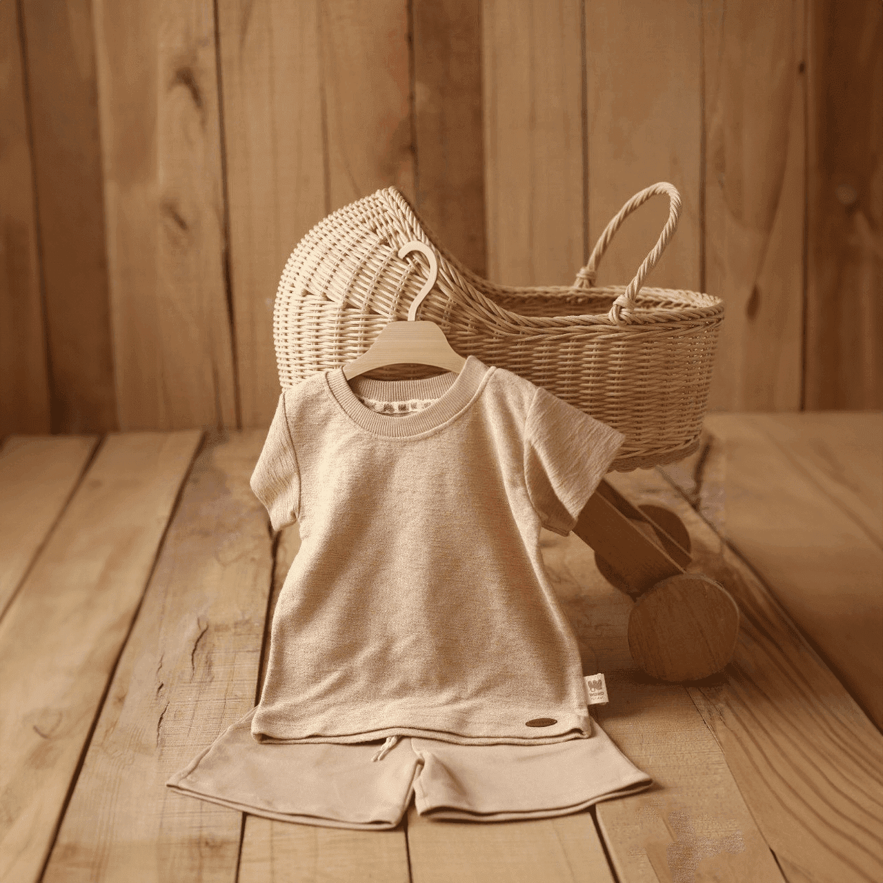 2 teiliges Set T-Shirt mit Short - Peach