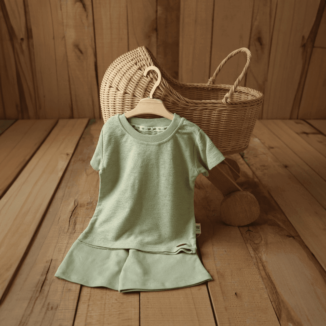 2 teiliges Set T-Shirt mit Short - Grün