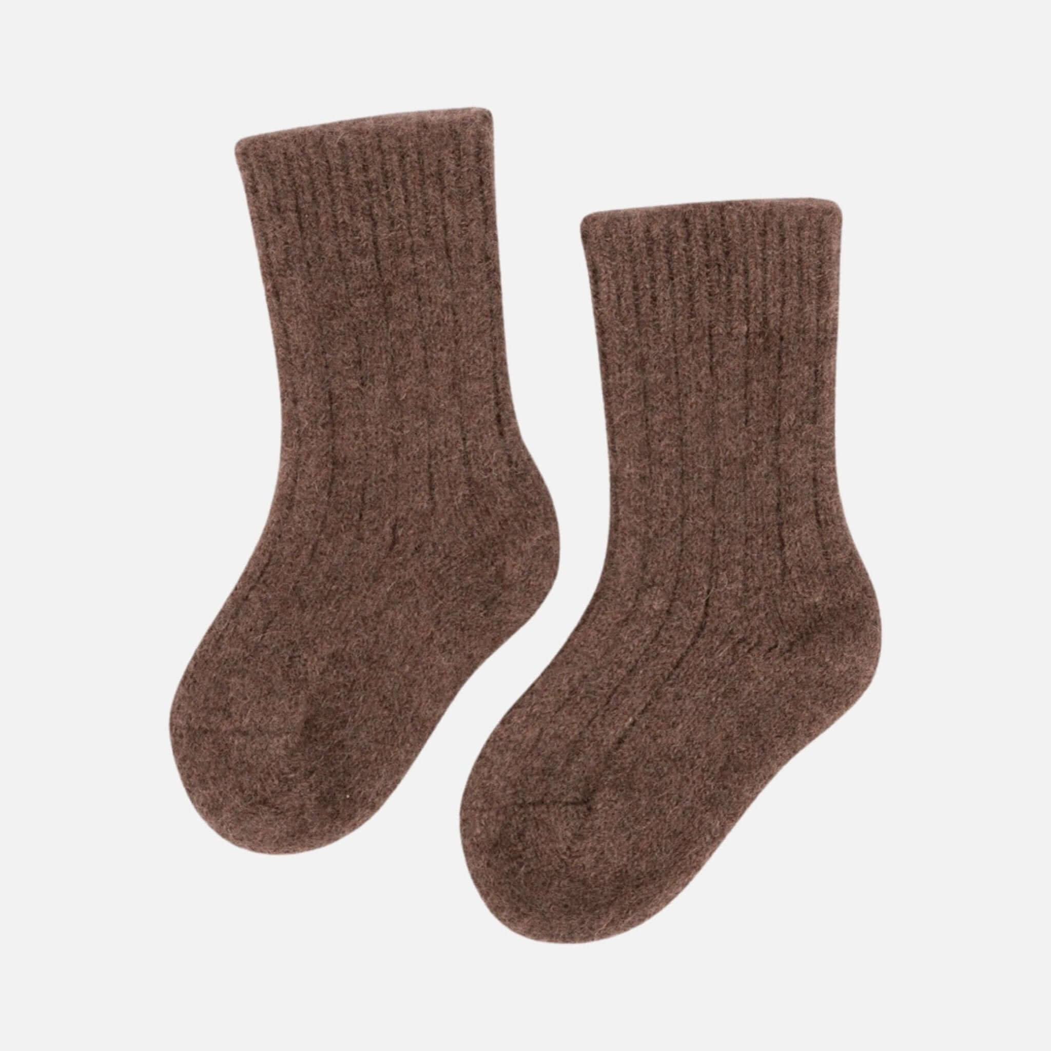 Little Steppe Socken aus Yakwolle in Braun für Babys