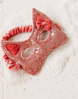 Maschera da gatto rosa con paillettes