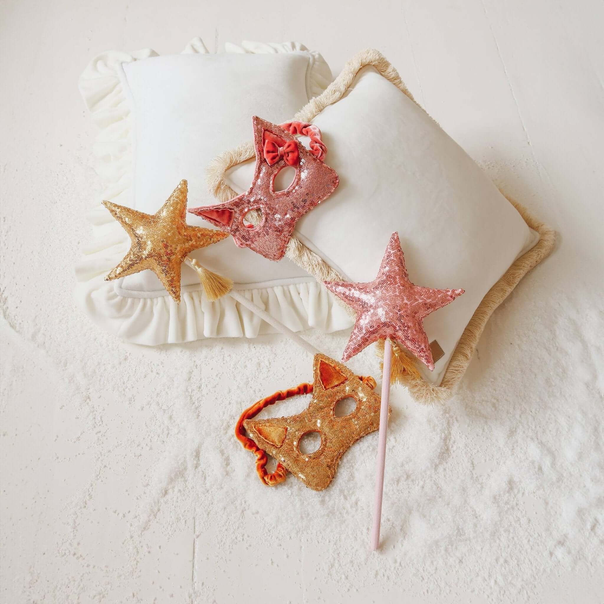 Rosa Katzenmaske mit Pailletten