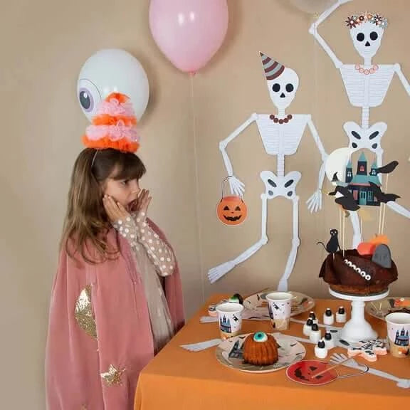 2 Papier-SKELETTEN-Set zur Dekoration auf dem Tisch