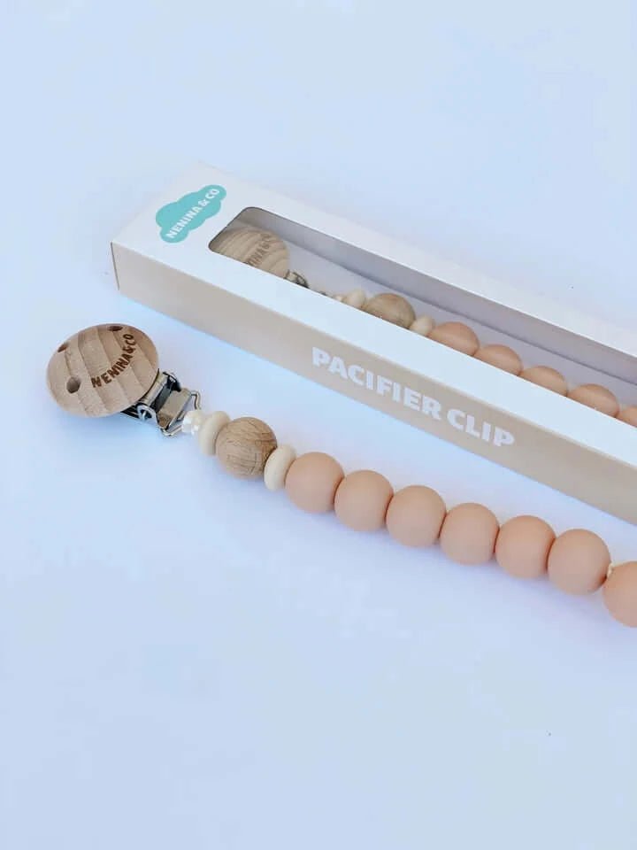 Bio Beiss -Schnullerkette - Spring Peach Edition - Close-up