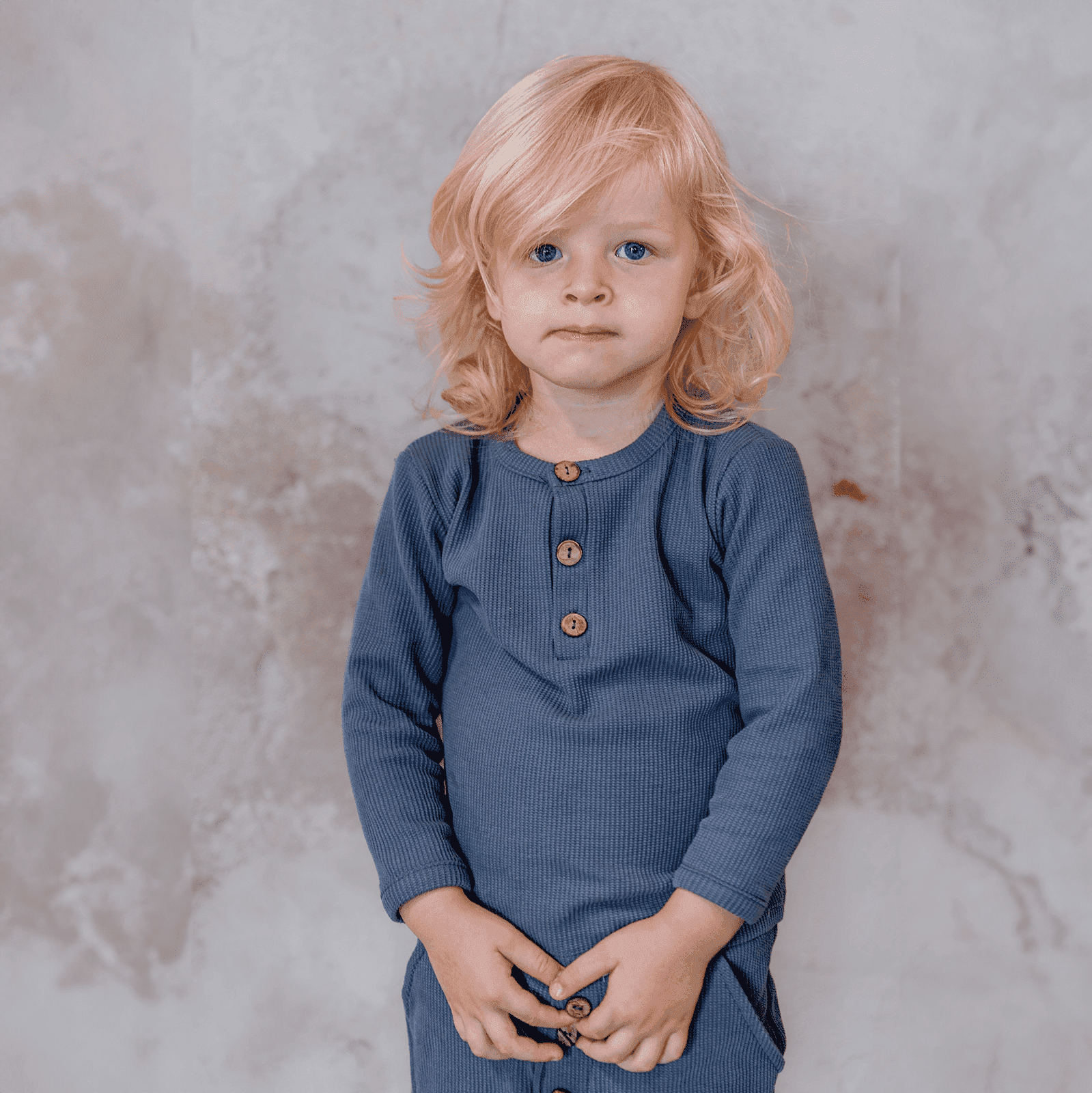 3-teiliges Set Natural Waffle  mit Mütze  für Kinder